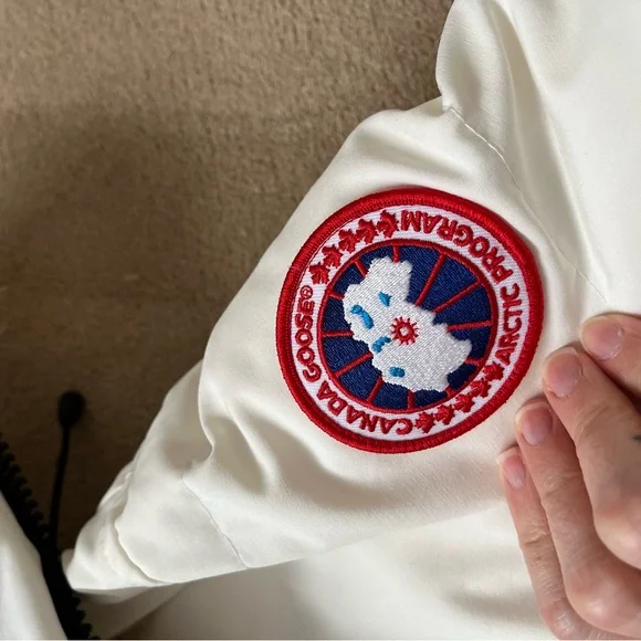 Canada Goose White Puffer Jacket with Fur Hood - Picture 10 of 16